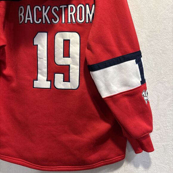 Washington Capitals Backstrom #19 Old Time Hockey Hoodie Jersey Men's Size Large - Picture 12 of 15
